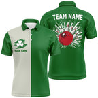 Green lucky clover retro bowling Polo Shirts custom St Patrick Day team bowling jerseys