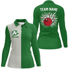 Green lucky clover retro bowling Polo Shirts custom St Patrick Day team bowling jerseys