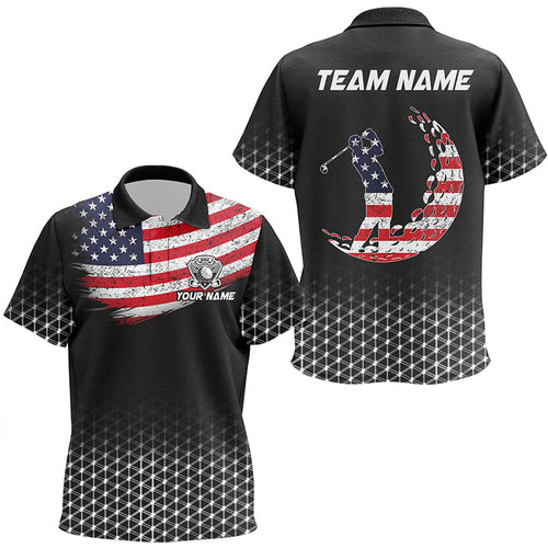 golf polo shirts custom American Flag patriotic team golf outfits, best golf gifts