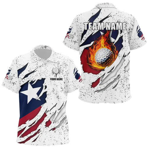 Personalized Texas Flag Grunge pattern Golf Polo Shirt Custom patriotic Texas Golf Team Jerseys
