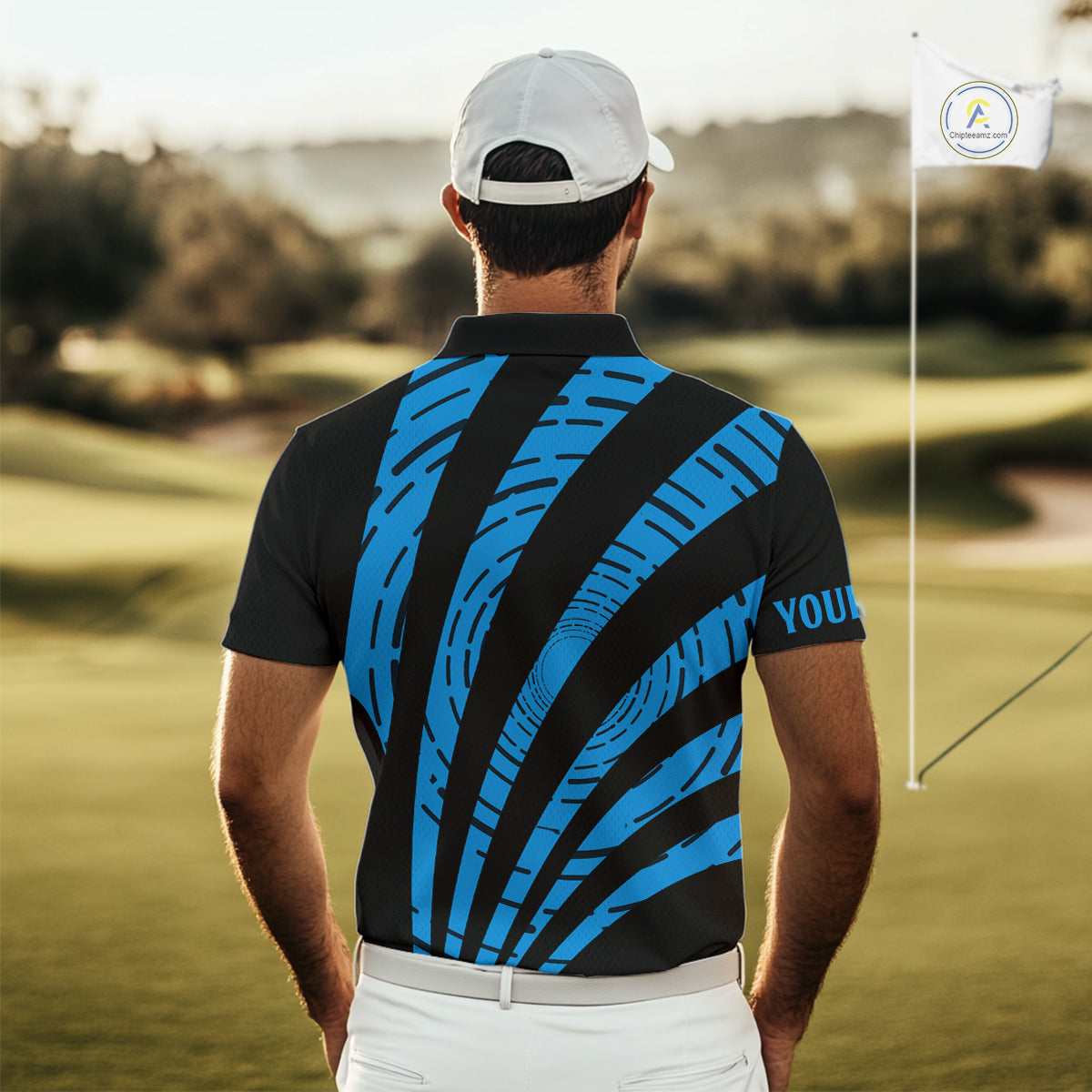 Custom Black and Blue camo Golf Polo Shirt Custom 's golf tops, personalized golf gifts