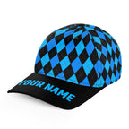 Multicolor argyle pattern custom name golf sun hats, unique golf gifts for golfers