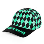 Multicolor argyle pattern custom name golf sun hats, unique golf gifts for golfers
