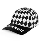Multicolor argyle pattern custom name golf sun hats, unique golf gifts for golfers