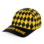 Multicolor argyle pattern custom name golf sun hats, unique golf gifts for golfers