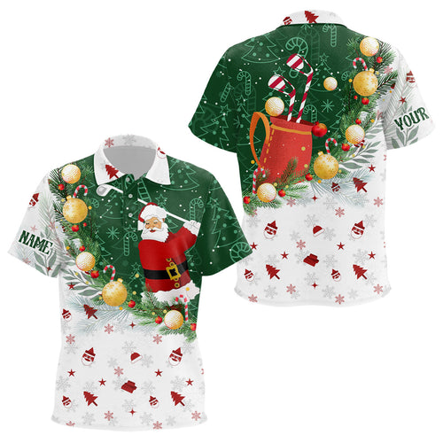 Christmas Santa Playing Golf golf polo shirts Custom Christmas golf outfit Golf Gifts