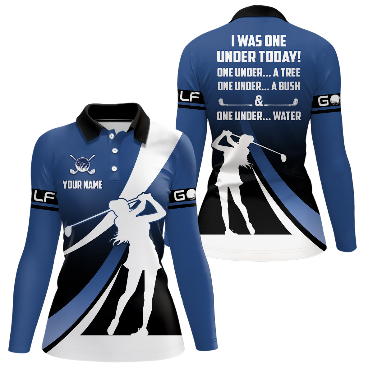 Funny Polo Golf shirt I was one under today custom name polo shirt