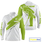 Green and White golf ball pattern golf polo shirts custom team name golf clothes