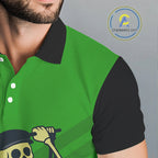 Funny argyle pattern Skull Golf Polo Shirts Custom golf attire, cool golf gifts
