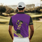 Funny argyle pattern Skull Golf Polo Shirts Custom golf attire, cool golf gifts