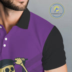 Funny argyle pattern Skull Golf Polo Shirts Custom golf attire, cool golf gifts