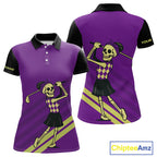 Funny argyle pattern Skull Golf Polo Shirt Custom golf attire, cool golf gift