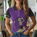 Funny argyle pattern Skull Golf Polo Shirt Custom golf attire, cool golf gift