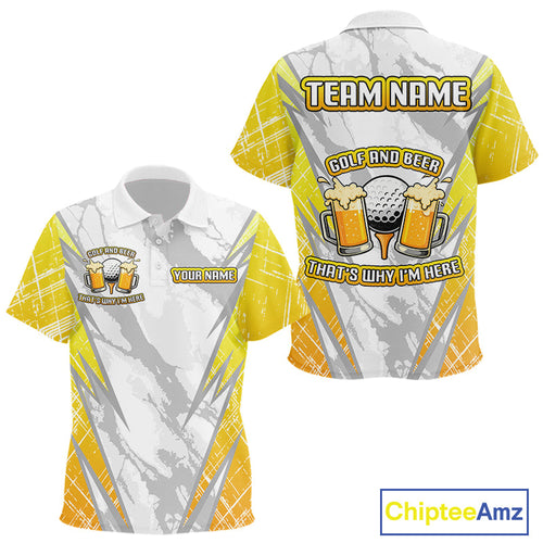 Golf and beer That's why I'm here Funny golf polo shirts Custom Team Golf shirt