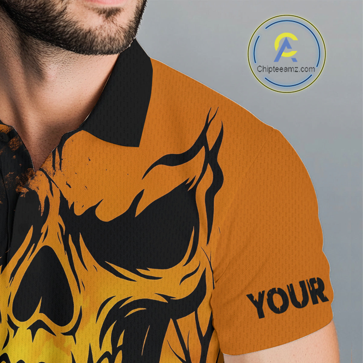 Custom Skull Golf Polo Shirts Halloween Golf Outfits, personalized golf gifts
