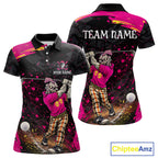 Black and Pink Funny zombie Golf Polo shirts Custom funny 's golf team shirts