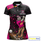 Black and Pink Funny zombie Golf Polo shirts Custom funny 's golf team shirts