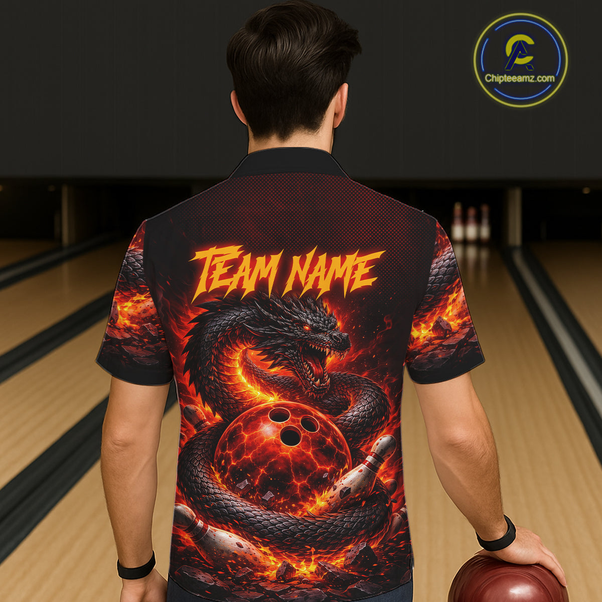 Custom Red Dragon Bowling Hawaiian Shirt, Team Bowling League jerseys