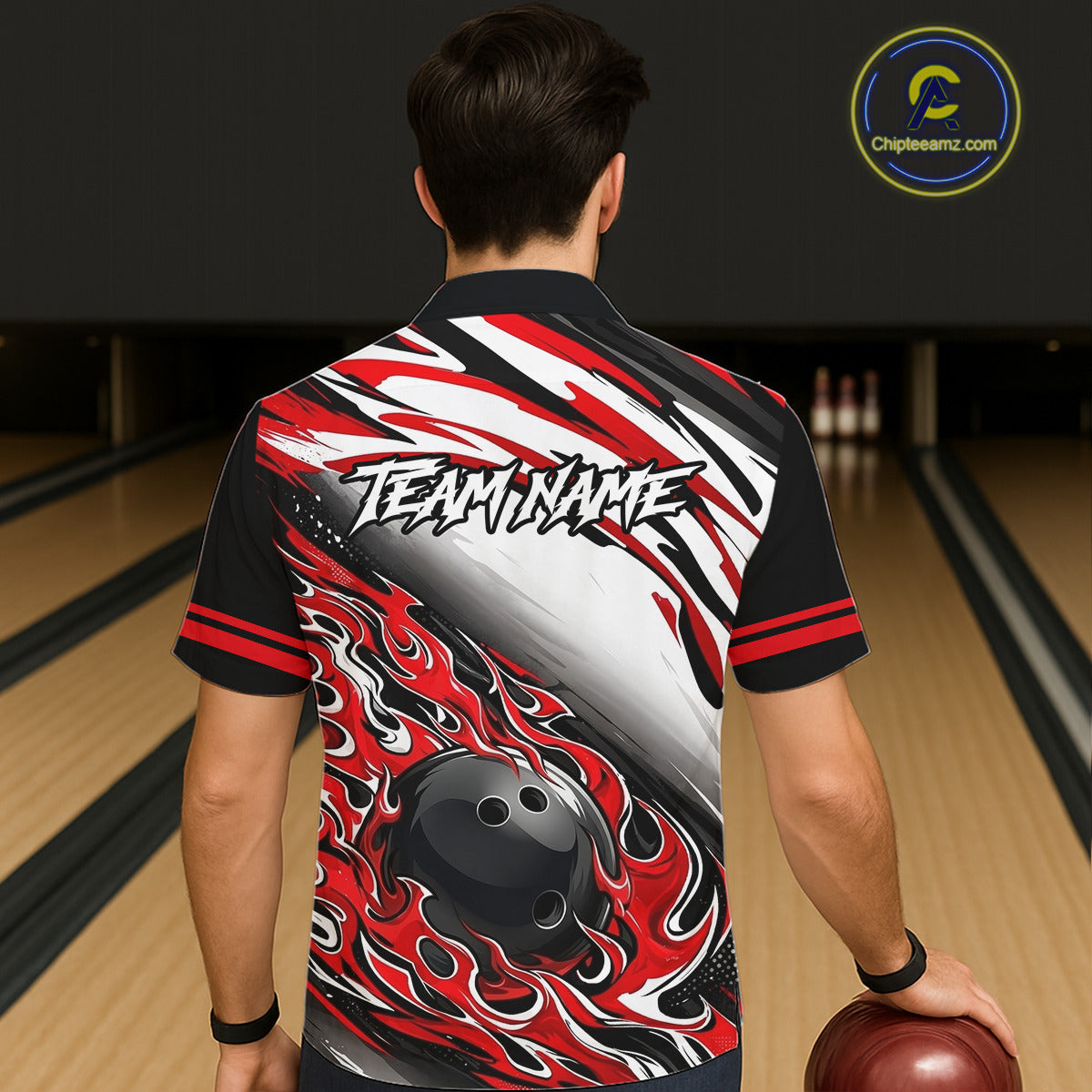 Red Flame Bowling Hawaiian Shirt Custom Bowling Team Jerseys, Gift For Bowlers