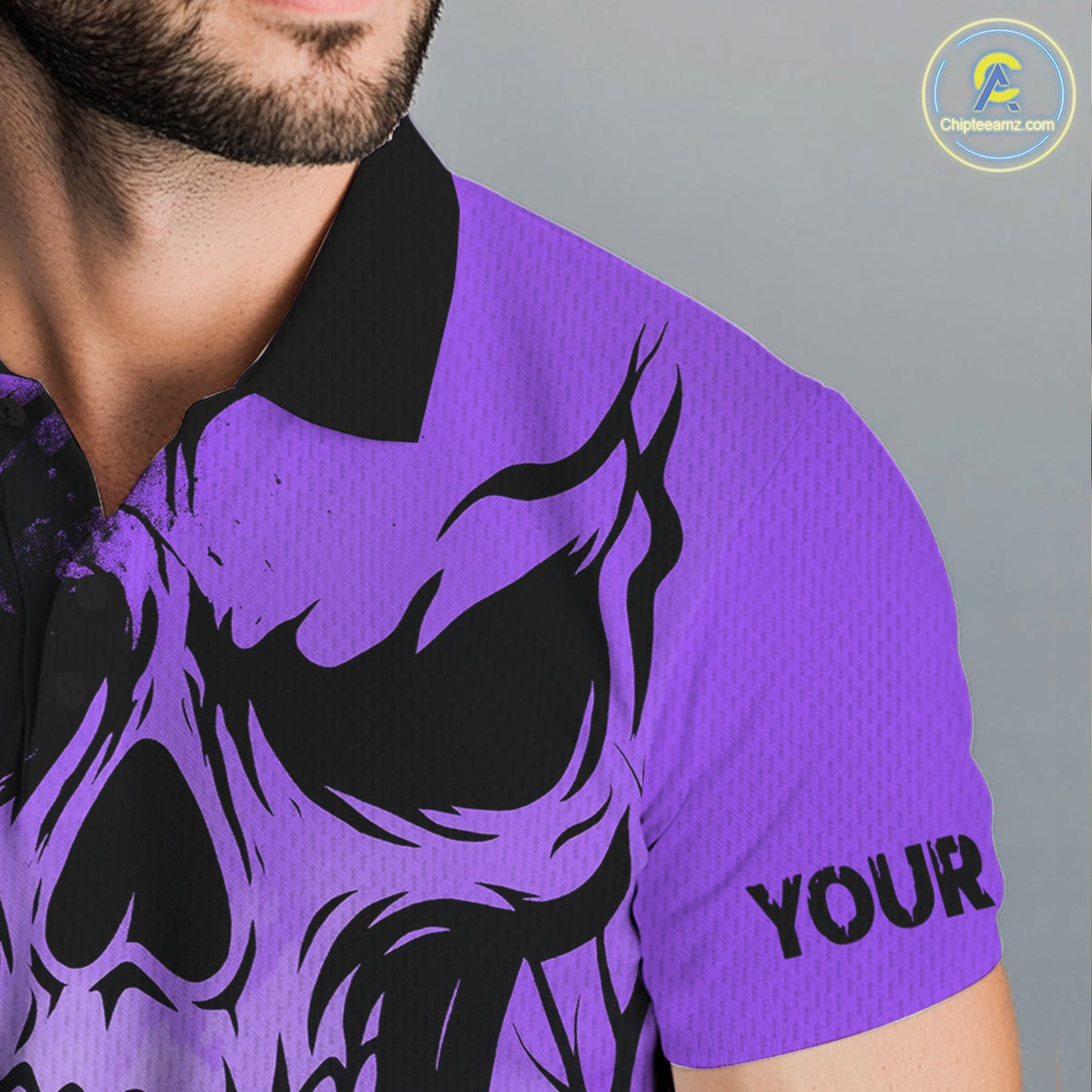 Custom Skull Golf Polo Shirts Halloween Golf Outfits, personalized golf gifts