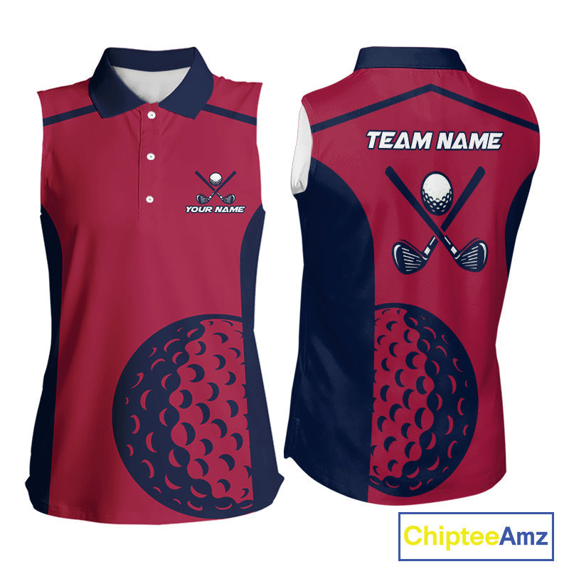 Red, white & blue US flag golf shirts sleeveless custom patriotic golf attire
