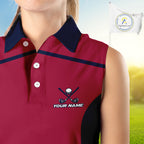 Red, white & blue US flag golf shirts sleeveless custom patriotic golf attire