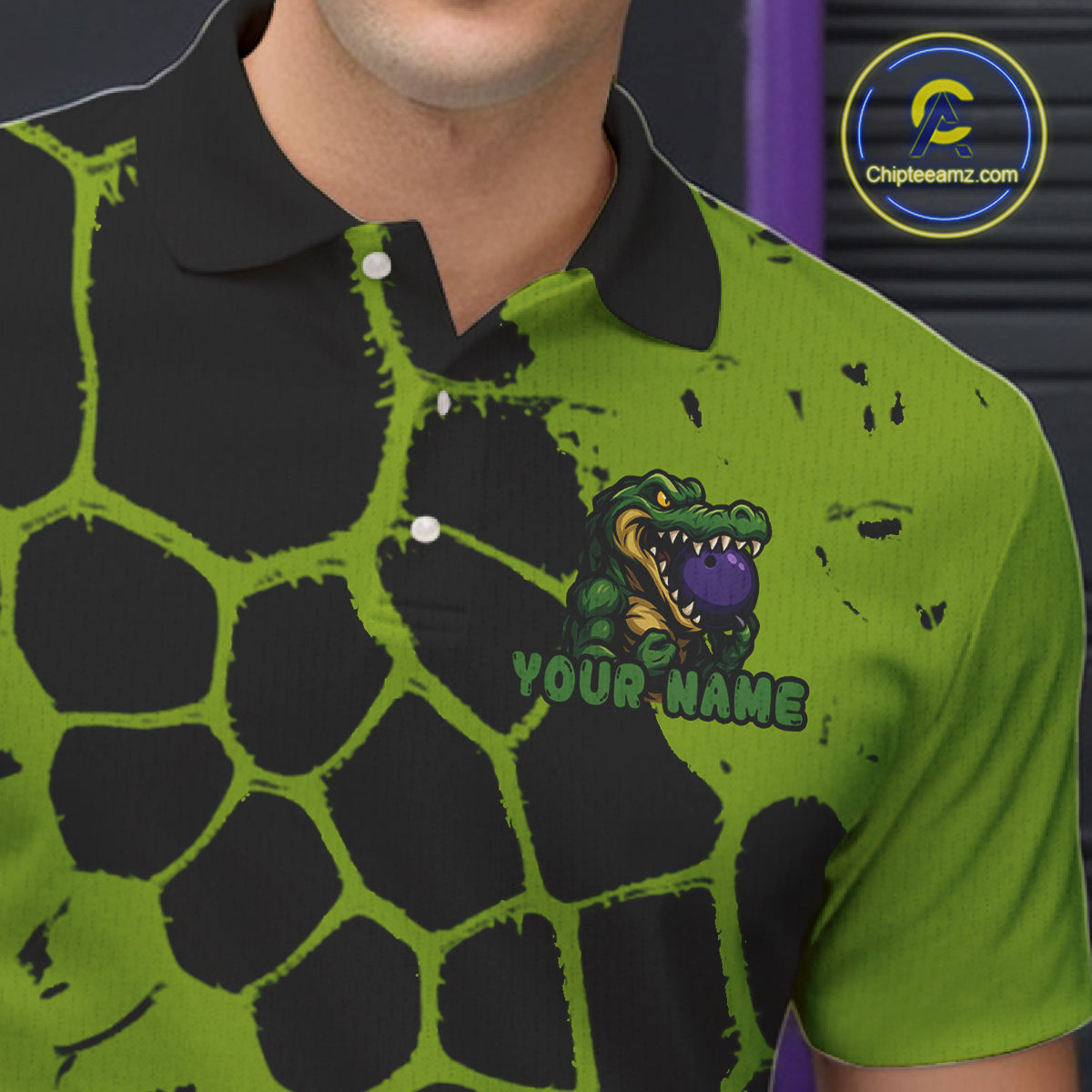 Black and Green Funny Alligator Bowling shirts, Alligator Bowling Team Jersey