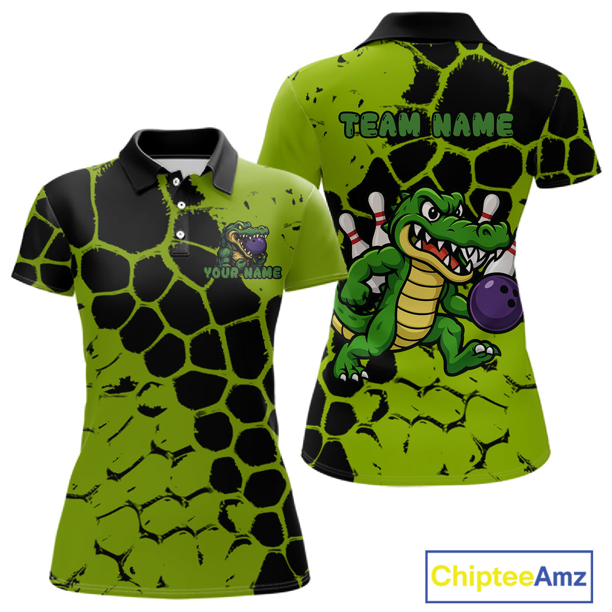 Black and Green Funny Alligator Bowling shirts, Alligator Bowling Team Jersey