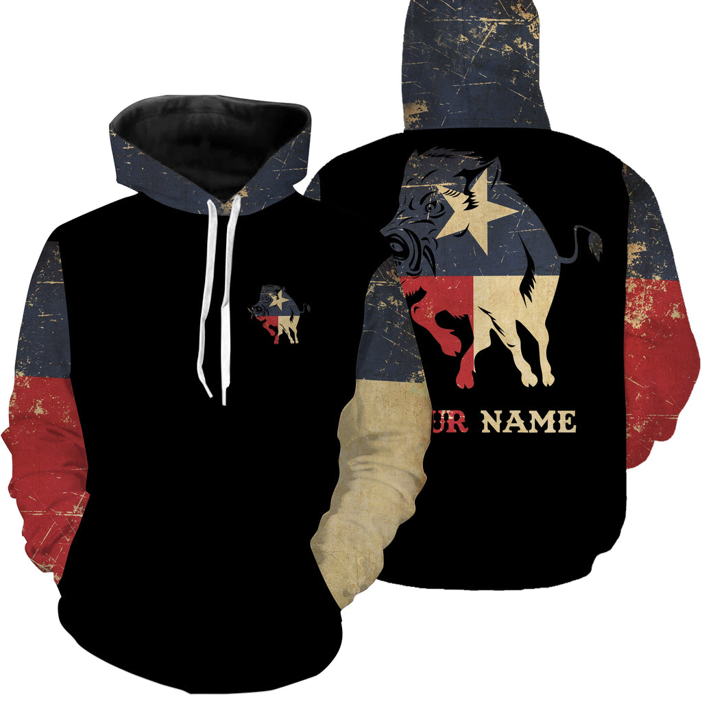 Wild Boar Hunting Texas flag all over print shirts personalized Boar hunting gifts