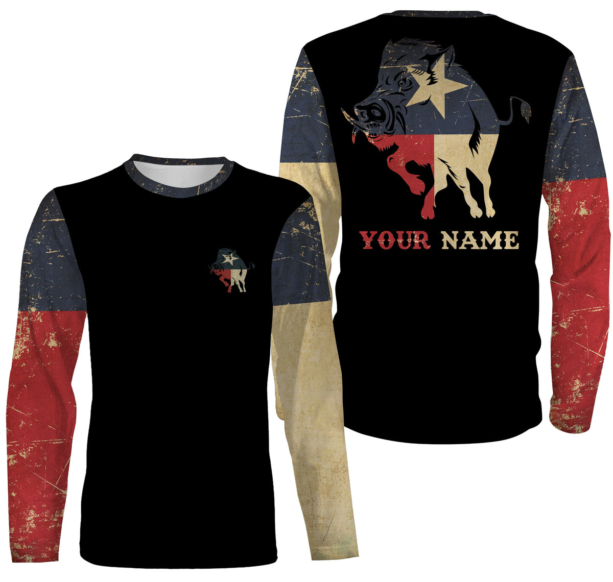 Wild Boar Hunting Texas flag all over print shirts personalized Boar hunting gifts