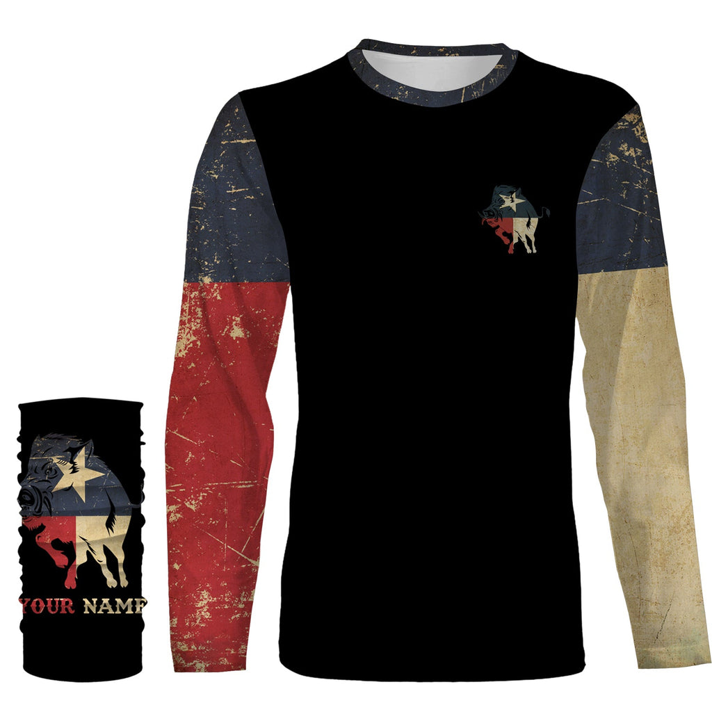 Wild Boar Hunting Texas flag all over print shirts personalized Boar hunting gifts