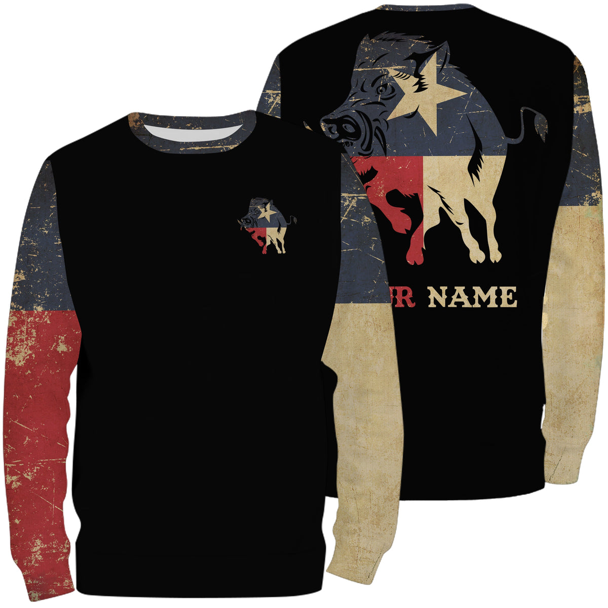 Wild Boar Hunting Texas flag all over print shirts personalized Boar hunting gifts