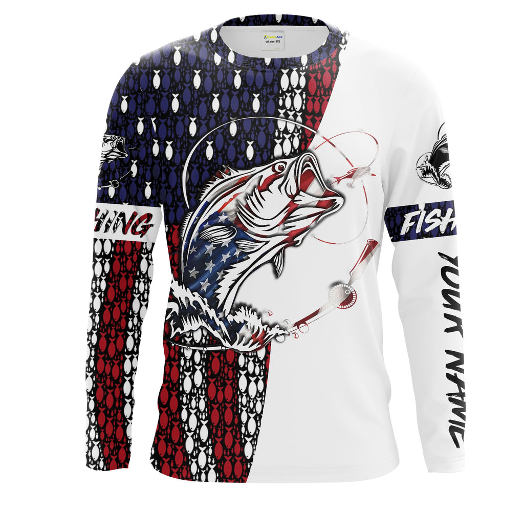 Fishing Flag US Bass Fish 4th of July Shirts Patriotic gift for Fisherman, Personalized gift for Dad Christmas, Birthday