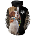 American Brittany Hunting Dog Custom Name Hoodie Shirt for Hunter