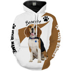 Love Beagle hunting dog custom name 3D Full printing Shirt, Hoodie, Zip up hoodie Personalized gifts for beagle lover
