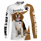 Love Beagle hunting dog custom name 3D Full printing Shirt, Hoodie, Zip up hoodie Personalized gifts for beagle lover