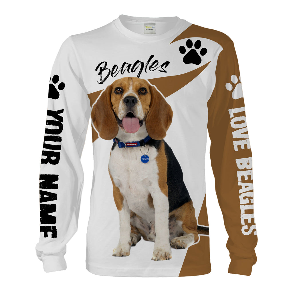Love Beagle hunting dog custom name 3D Full printing Shirt, Hoodie, Zip up hoodie Personalized gifts for beagle lover