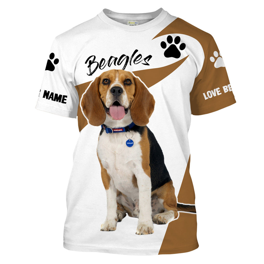 Love Beagle hunting dog custom name 3D Full printing Shirt, Hoodie, Zip up hoodie Personalized gifts for beagle lover
