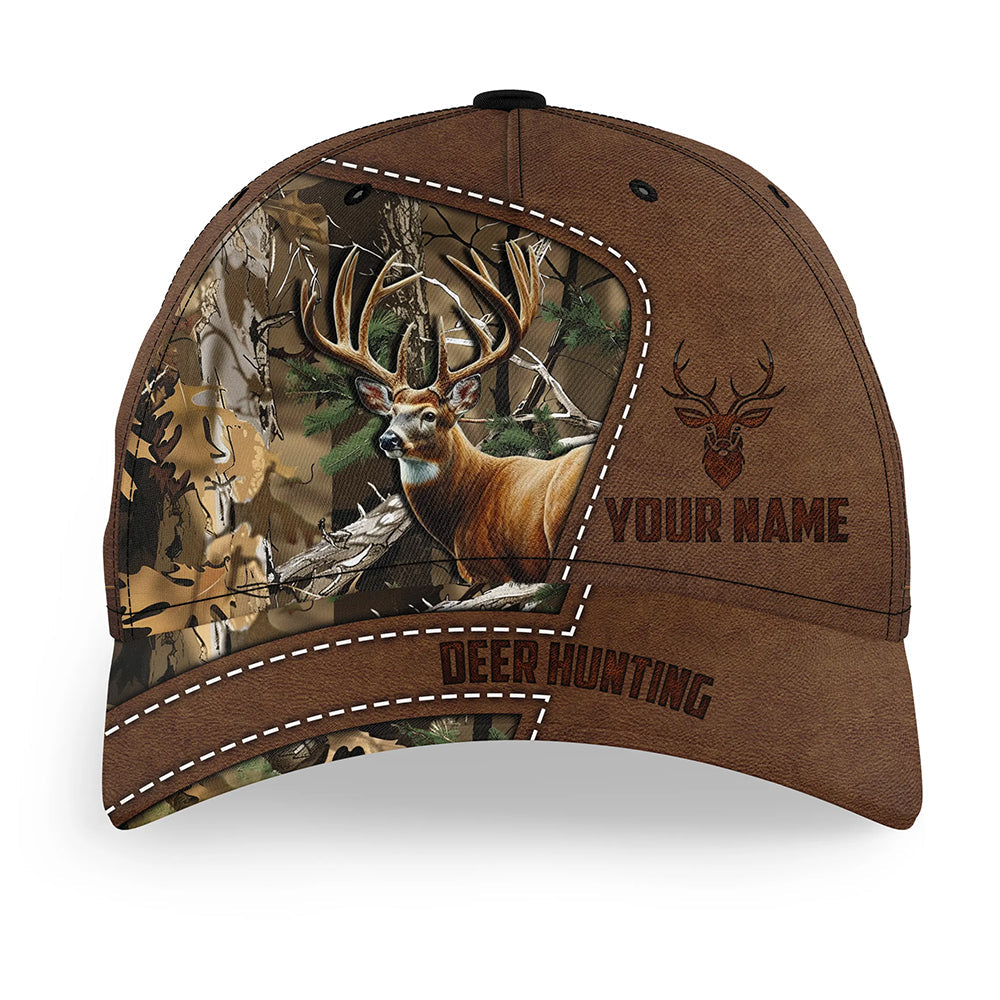 Deer Buck hunting Camo Custom Name Hat Adjustable Unisex Hunting Baseball Hat