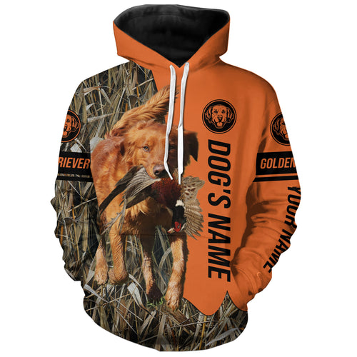 Red Golden Retriever Hunting Dog Customized Name Shirts for Hunters, Personalized hunting gifts