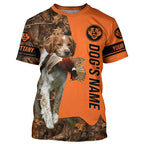 Pheasant Hunting with Dogs Brittany Customize Name Shirts for Bird Hunter, Brittany Spaniel shirt