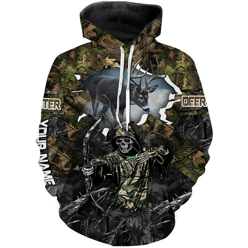 Deer Hunting Grim Reaper Camouflage Shirts for Deer Hunters, Personalized Hunting Shirts