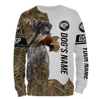 Pheasant Hunting with German Shorthaired Pointer Custom Name Camo Full Printing Shirts, GSP Dog Hunting Partner