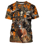 Deer Bow Hunting Orange camouflage Custom Name Shirts, Personalized Deer Hunting Clothes