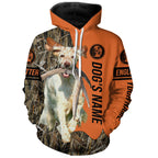 English Setter (orange and white) Hunting Dog Customized Name Shirts for Hunters, Bird Hunting