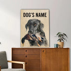 Personalized Bird Dogs Matte Canvas, Custom Dog's Photo and Name Canvas, Hunting Dogs gifts D06