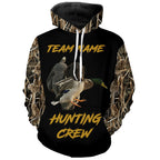Duck Hunting Crew with Deutsch Drahthaar Dog Waterfowl Camo Shirts, Duck Hunting Shirts for Team