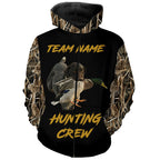 Duck Hunting Crew with Deutsch Drahthaar Dog Waterfowl Camo Shirts, Duck Hunting Shirts for Team