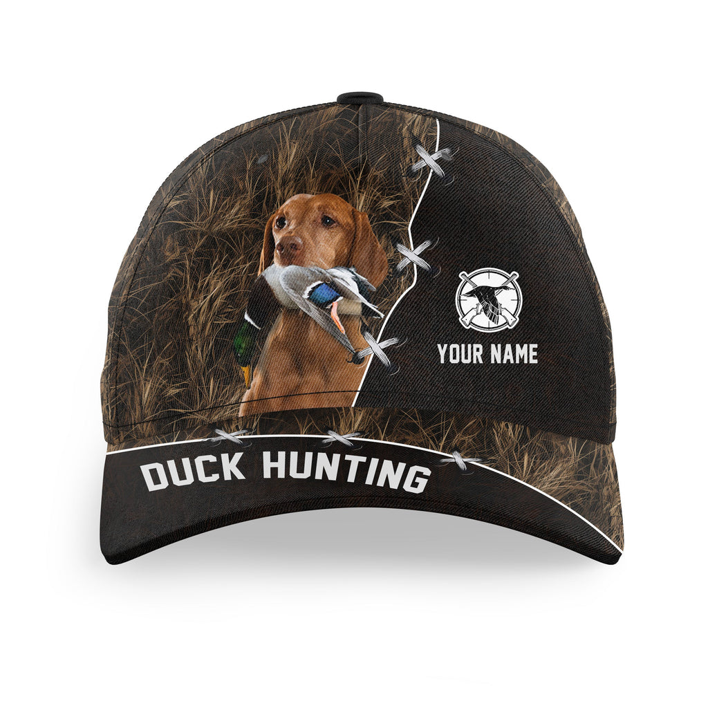 Duck Hunting Hat Waterfowl Camo with many Duck Hunting Dogs to choose from, Personalized Duck Hunting Hat