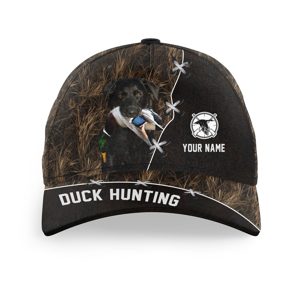 Duck Hunting Hat Waterfowl Camo with many Duck Hunting Dogs to choose from, Personalized Duck Hunting Hat